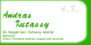 andras kutassy business card